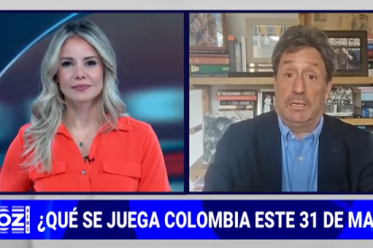 El ex vicepresidente Francisco Santos en una entrevista con Karina Yapor