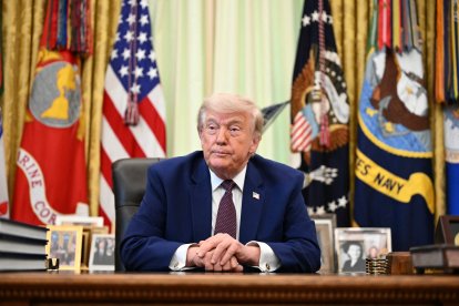 US President Donald Trump speaks to the press in the Oval Office of the White House in Washington, DC, on June 3, 2026. (Photo by Mandel NGAN / AFP)