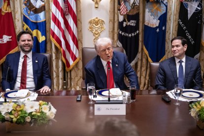 JD Vance, Donald Trump y Marco Rubio/ Andrew Caballero- Reynolds