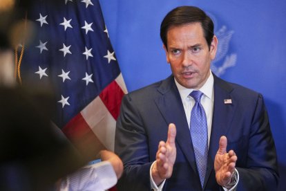 Marco Rubio durante un viaje a Medio Oriente/ Eric Lee