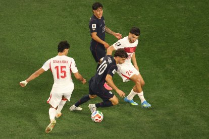 Christian Pulisic llevando el balón durante el encuentro de este jueves.