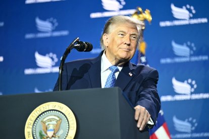 Donald Trump en la Faith & Freedom Coalition's 2026/ Kent Nishimura