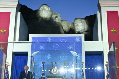 El presidente Donald Trump en su discurso por el Día de la Independencia