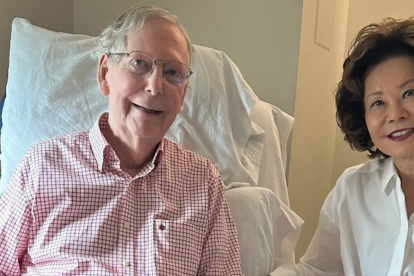 El senador Mitch McConnell junto a su esposa, Elaine Chao.
