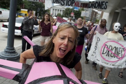 Protestantes del grupo de izquierda Codepink (Imagen de archivo)