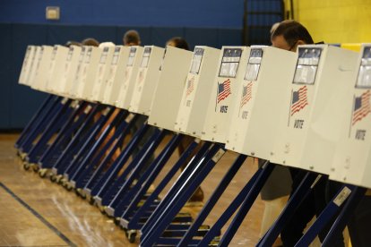Un centro de votación en Manhattan.