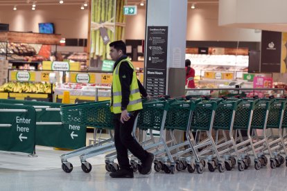 Trabajador en un supermercado (Imagen)