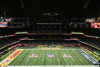 Vista del campo antes del inicio del Super Bowl LIX entre los Kansas City Chiefs y los Philadelphia Eagles