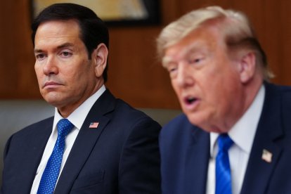 Marco Rubio junto a Donald Trump/ Aaron Schwartz