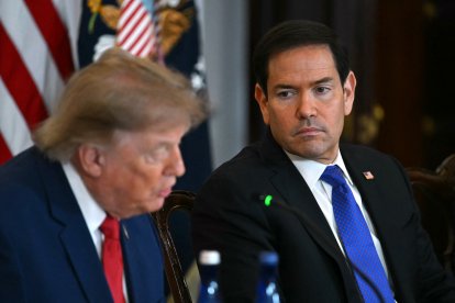 El secretario Marco Rubio junto al presidente Donald Trump.