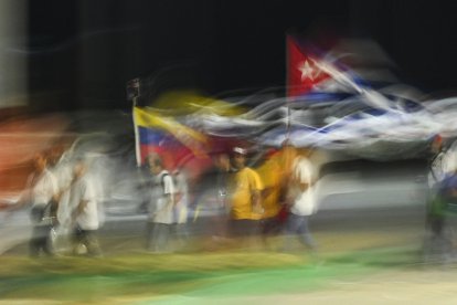 Banderas de Latam durante una marcha en La Habana (Archivo)