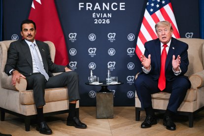 Donald Trump junto al emir de Qatar, Tamim bin Hamad Al Thani / Mandel Ngan