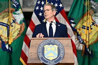 Scott Bessent durante una conferencia de prensa/ Kent Nishimura