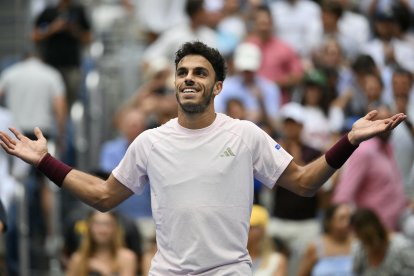 Francisco Cerundolo reacciona tras derrotar al estadounidense Taylor Fritz