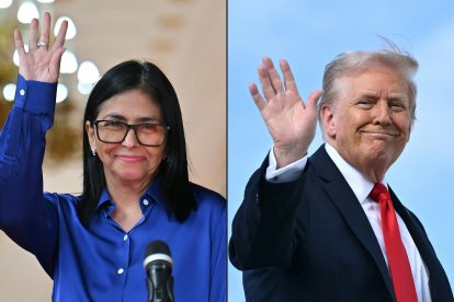 Delcy Rodríguez y Donald Trump/ Juan Barreto, Mandel Ngan