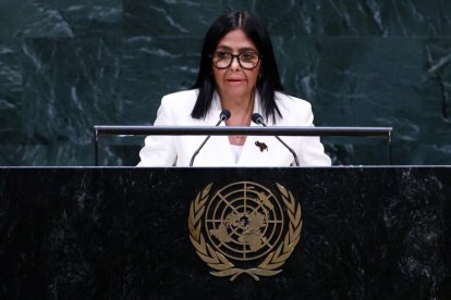 Delcy Rodríguez habla ante la Asamblea General de la ONU