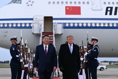 Donald Trump y Xi Jinping en la base Andrews en Maryland