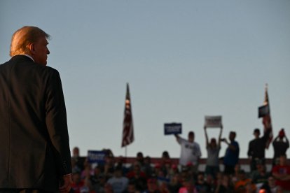El presidente Trump durante la primera visita a Butler después del intento de asesinato en su contra, el 5 de octubre de 2024.