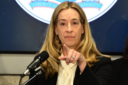 Mikie Sherrill en Newark, Nueva Jersey/ Kyle Mazza