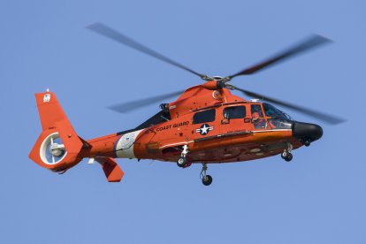 A U.S. Coast Guard MH-65 Dolphin on approach to Boeing Field, Seattle, Washington. (Files)