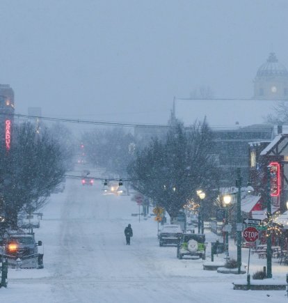 Tormenta invernal en Bloomington, Indiana.