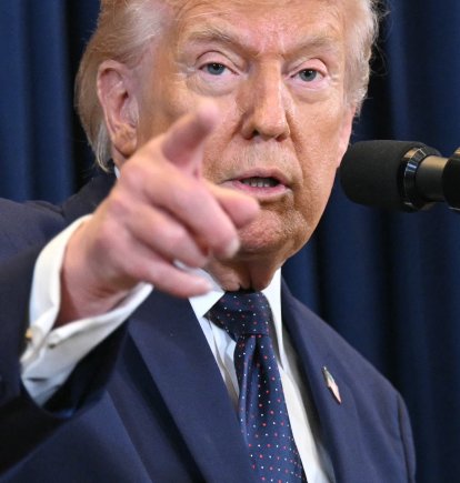 Donald Trump en una conferencia de prensa/ Saul Loeb