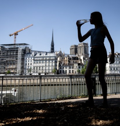 Ola de calor en París-Imagen de Archivo