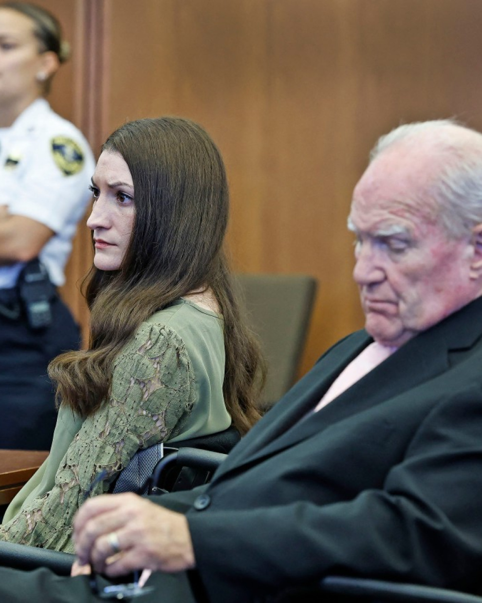 La acusada Lindsay Clancy y su abogado, Kevin Reddington