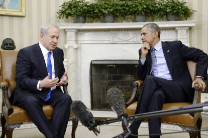 Barack Obama y Benjamin Netanyahu en el Salón Oval en 2015.