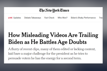 Captura de pantalla con un titular del diario The New York Times