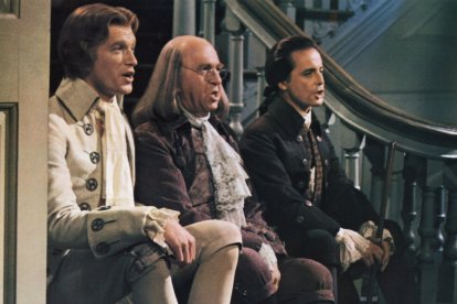 Fotograma de '1776', película protagonizada por Ken Howard, Howard Da Silva y William Daniels