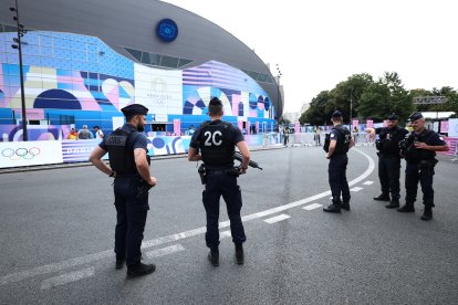 French riot police at the Parc des Princes