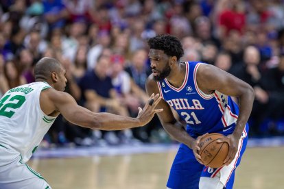 Joel Embiid against the Boston Celtics