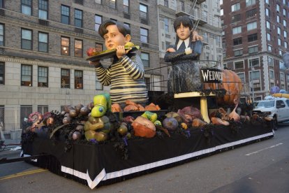 Wednesday Addams' float in the parade