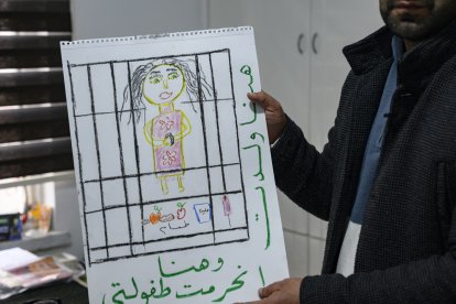 Dibujo de un niño nacido en Saydnaya