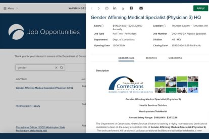 Washington Gender Affirming Medical Specialist (Physician 3) HQ