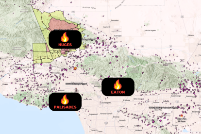 Fires in California early Thursday morning.