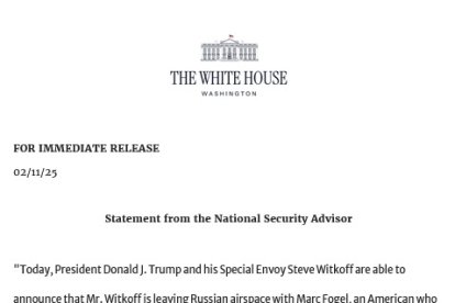 Comunicado de la Casa Blanca.