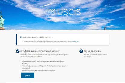 Página web para el registro de inmigrantes indocumentados
