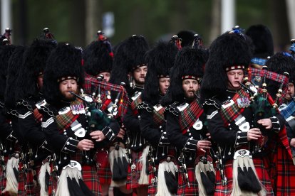 Members of the military during a military procession.