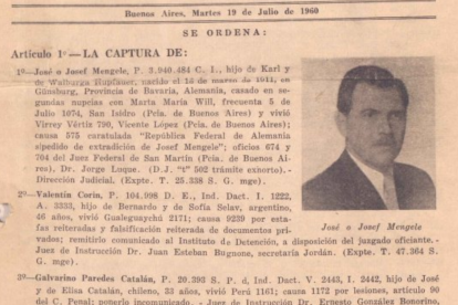 Documento sobre Mengele de la Policía Federal