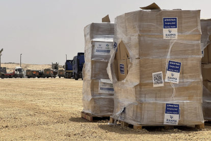 Aid is delivered in Gaza, May 2025