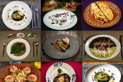 Images of traditional dishes of Latin American cuisine.