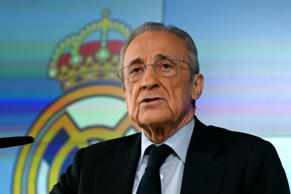 Florentino Pérez, during the press conference in which he announced the early election for the presidency of Real Madrid. May 2026
