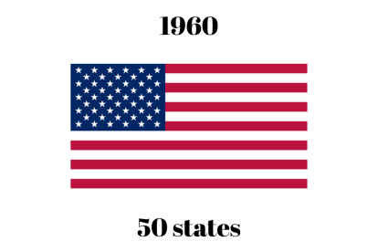 Bandera de EEUU desde 1960 tras la entrada de Hawái