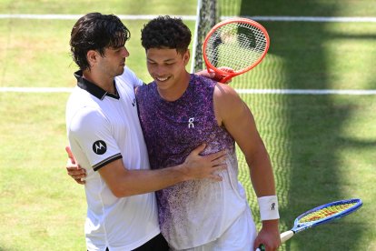 Taylor Fritz and Ben Shelton after a match in 2026