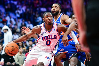 Tyrese Maxey (0, Philadelphia 76ers) during a game. File photo