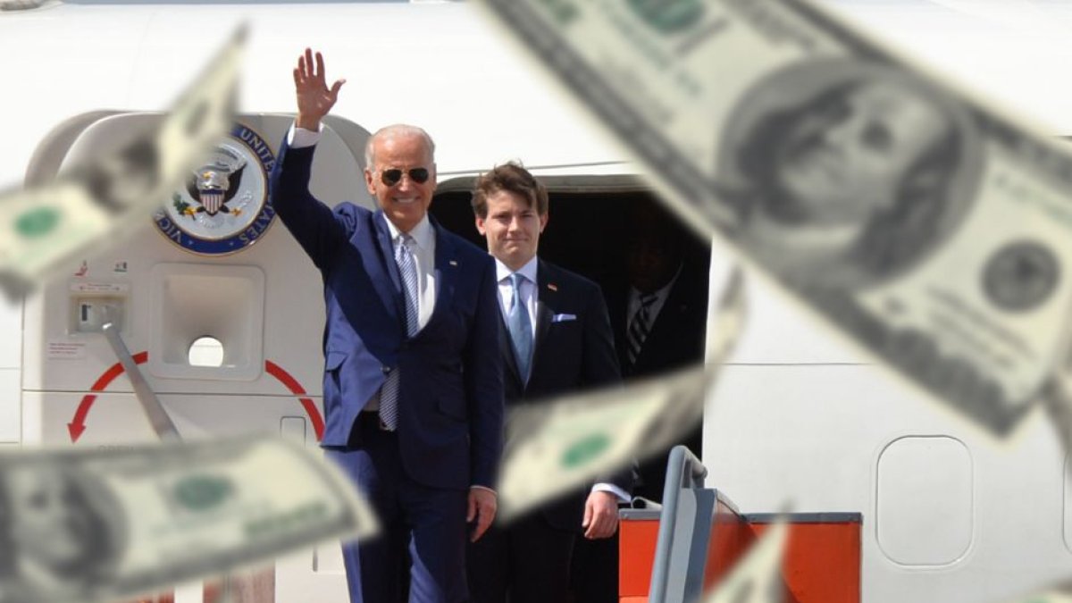 Joe Biden, Air force one, dinero