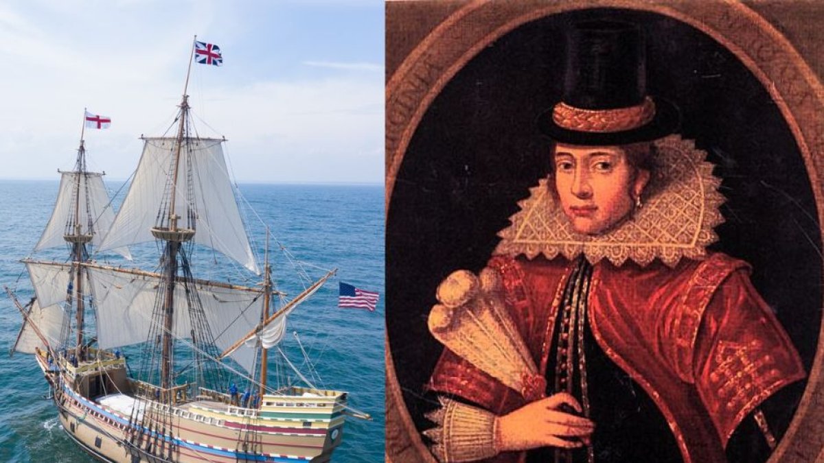 El Mayflower y Pocahontas