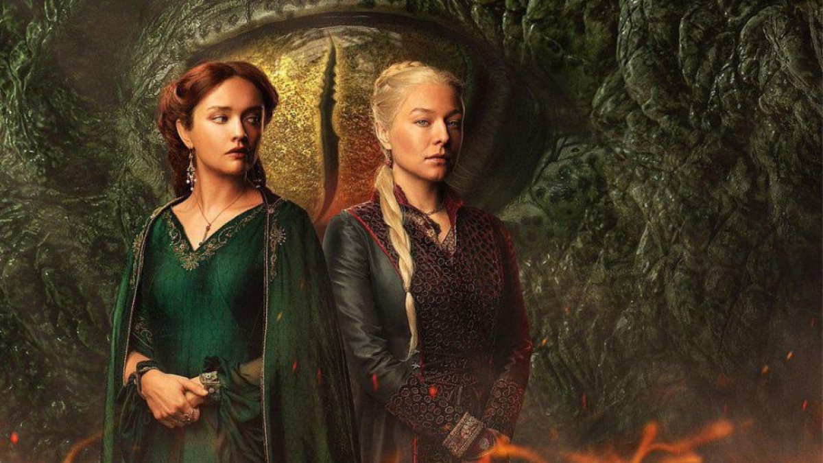 Póster promocional de Alicent Hightower y Rhaenyra Targaryen durante la segunda parte de la primera temporada de 'La casa del dragón' cuyo nombre original es 'House of the dragon'